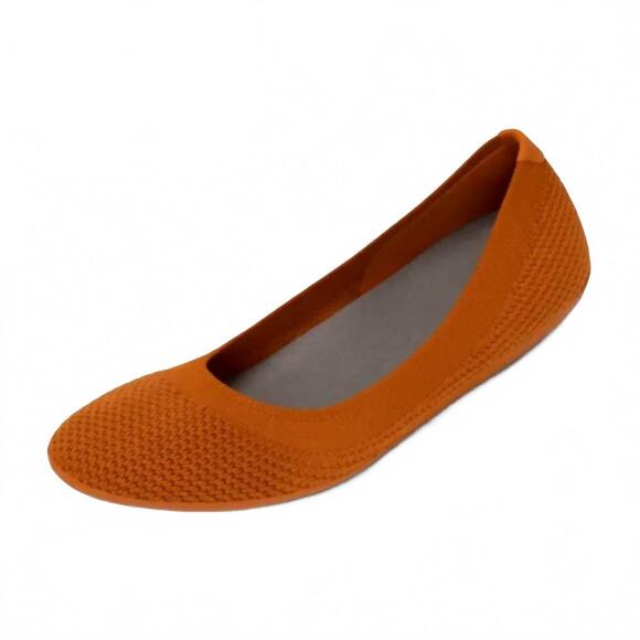 NEW ALLBIRDS women's tree breezer ballet flats in honey rust